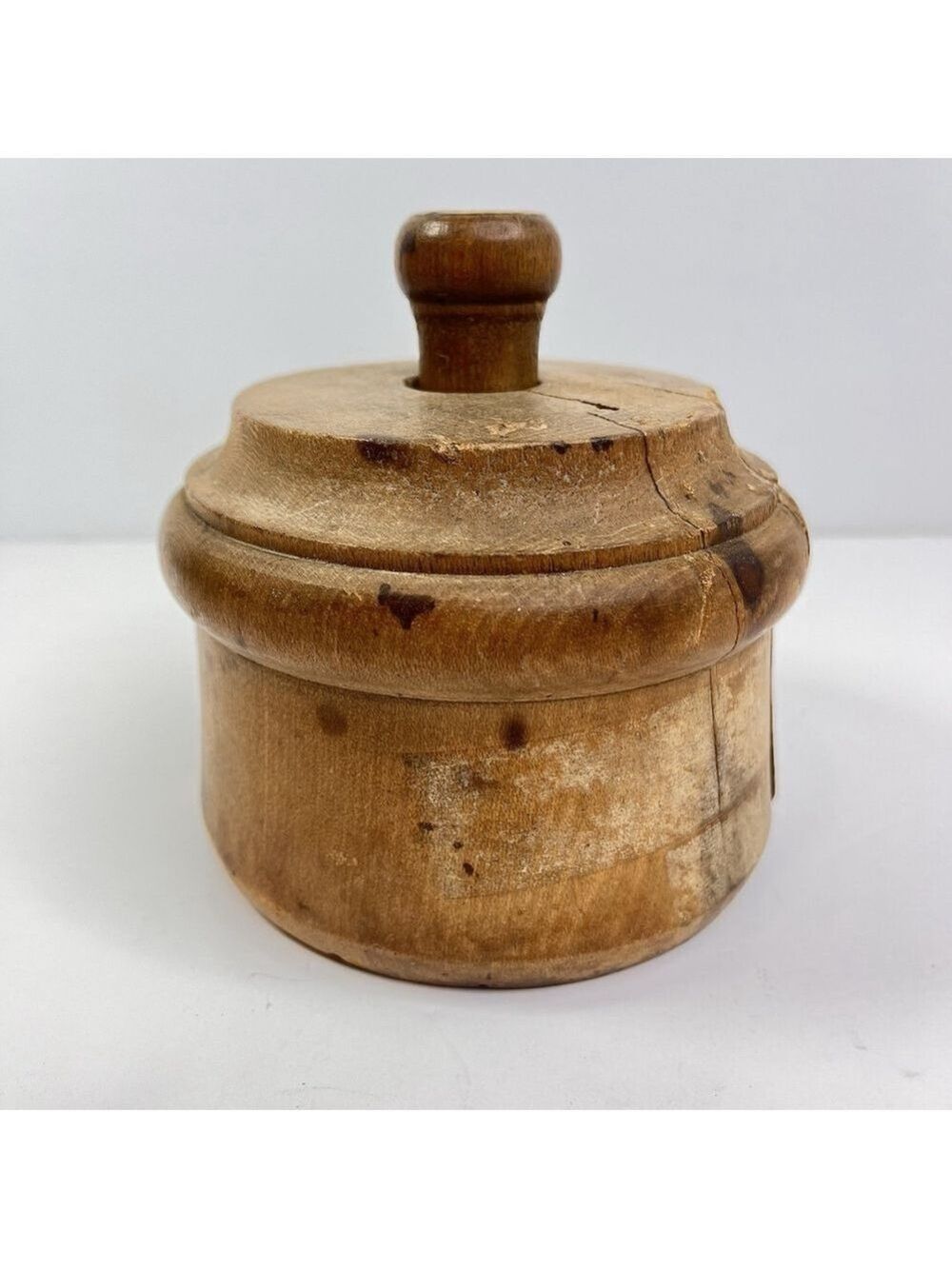Handmade Wood Butter Mold Press Floral Design Antique Primitive Decor